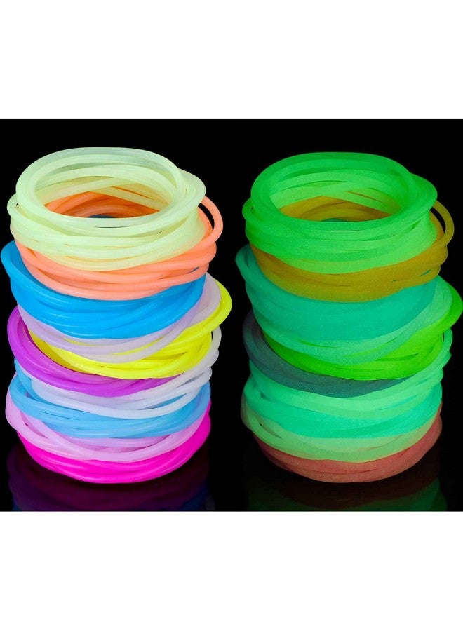 TecUnite TecUnite 12 Pairs Neon Colored Fingerless Fishnet Gloves and 100 Pieces Multicolor Silicone Jelly Bracelets Retro 80s 90s Party Favors Costume Accessories for Party Supplies  - Image 3