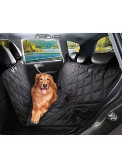 Car Pet Blanket Waterproof Seat Cover Travel Hammock Dog Back Seat Protection Seat Cover With Seat Anchors For Pet Hairs & Scratches (Black)