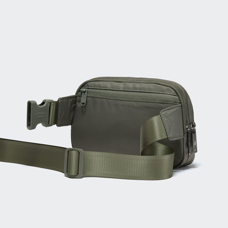 Pander Everywhere Belt Bag for Women, 5 Zipper Pockets Nylon Crossbody Fanny Pack Purse (Grey Sage). - Image 4