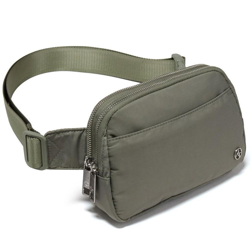Pander Everywhere Belt Bag for Women, 5 Zipper Pockets Nylon Crossbody Fanny Pack Purse (Grey Sage). - Image 1