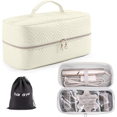 ELCUPA Hair Tools Travel Case with Black Hair Dryer Bag, Large Hair Tools Travel Carrying Case for Shark FlexStyle/SmoothStyle - Hair Air Wrap Dryer Storage Case Flat Curling Iron Travel Organizer - Image 1