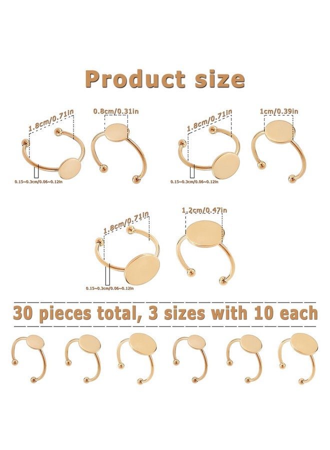 MaehSab Blank Rings - Maehsab Stainless Steel Adjustable Pad Ring Base, Flat Blank Ring Base Tray For Jewelry Making Diy Crafts (Gold) - Image 2