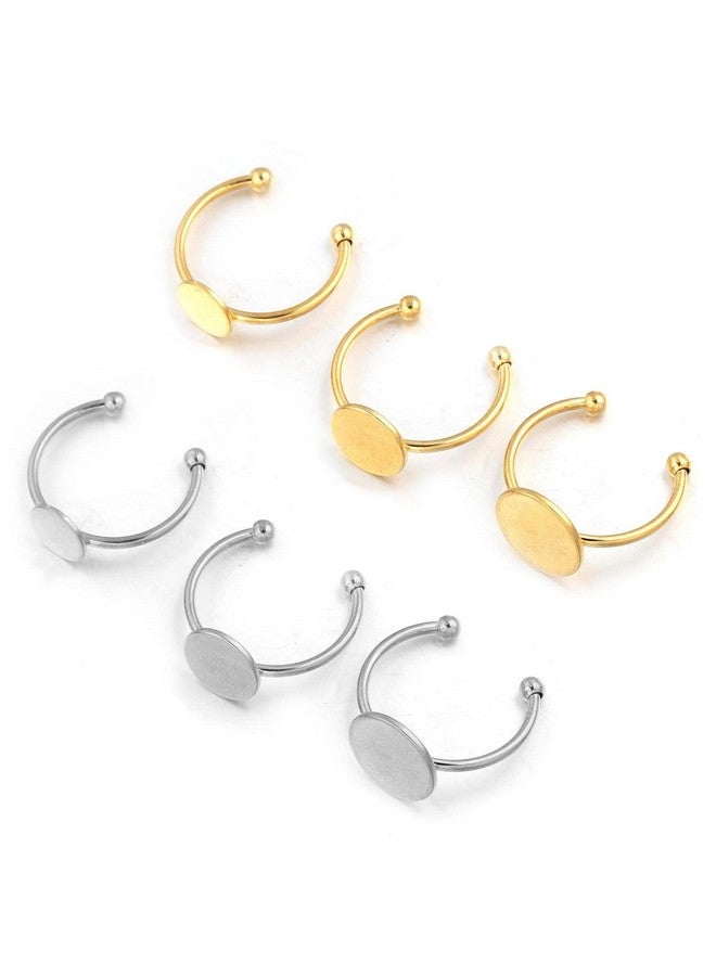 MaehSab Blank Rings - Maehsab Stainless Steel Adjustable Pad Ring Base, Flat Blank Ring Base Tray For Jewelry Making Diy Crafts (Gold) - Image 4