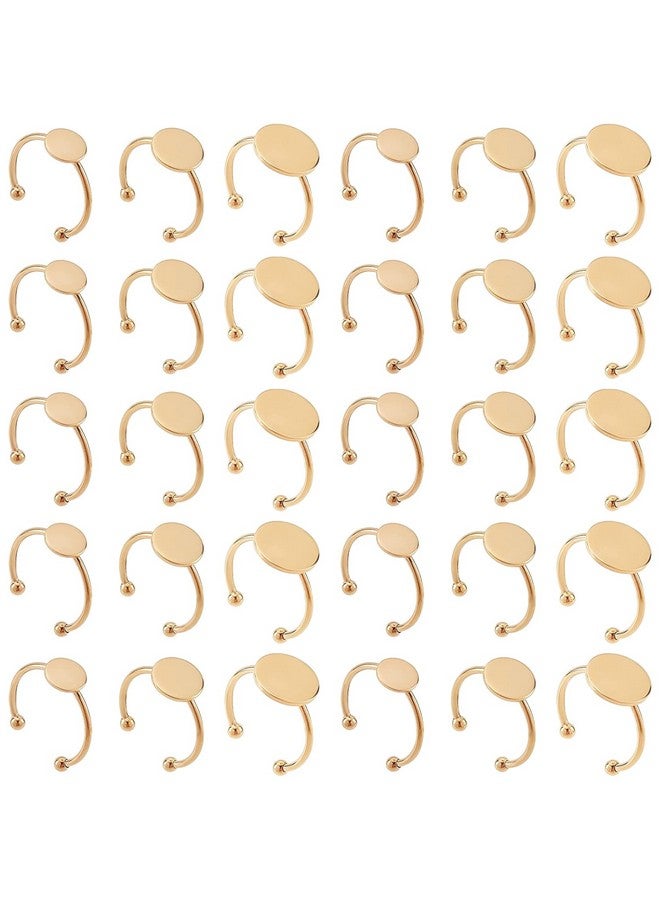 MaehSab Blank Rings - Maehsab Stainless Steel Adjustable Pad Ring Base, Flat Blank Ring Base Tray For Jewelry Making Diy Crafts (Gold) - Image 1