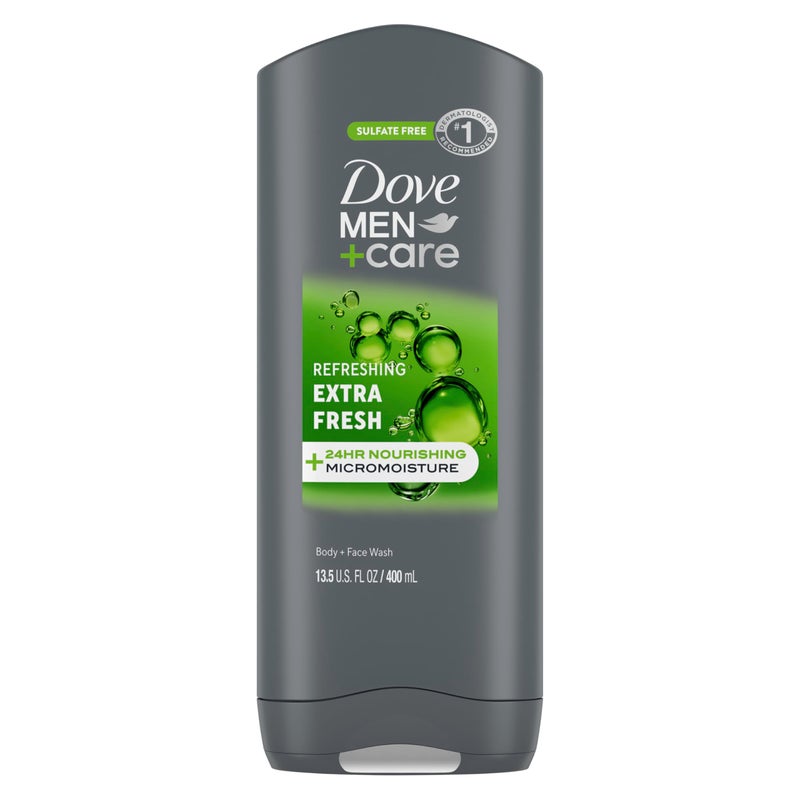 Dove Men+Care DOVE Men + Care Body Wash and Face for Fresh, Healthy-Feeling Skin Extra Fresh Cleanser That Effectively Washes Away Bacteria While Nourishing Your 13.5 oz - Image 1
