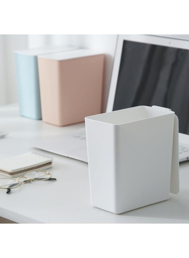 NIBEMINENT Mini Trash Can Desktop Countertop Garbage Bin Plastic Kitchen Waste Basket with Lid Light Pink  - Image 4