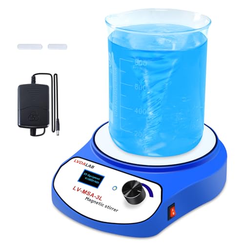 LVDALAB 2200RPM LCD Digital Magnetic Stirrer with 2 Stir Bars 3000ml Stainless Steel Magnetic Mixer Lab Stirrers Mini Magnetic Stir Plate - Image 1