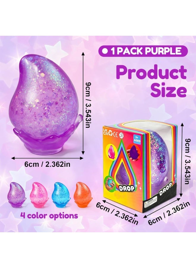 Joyzeno Dream Squishy Drop Stress Ball,Water Drop Fidget Stress Ball, Malt Sugar Balls Sensory for Relief Anxiety,Suitable As Birthday Gifts,Rewards (Purple) - Image 2