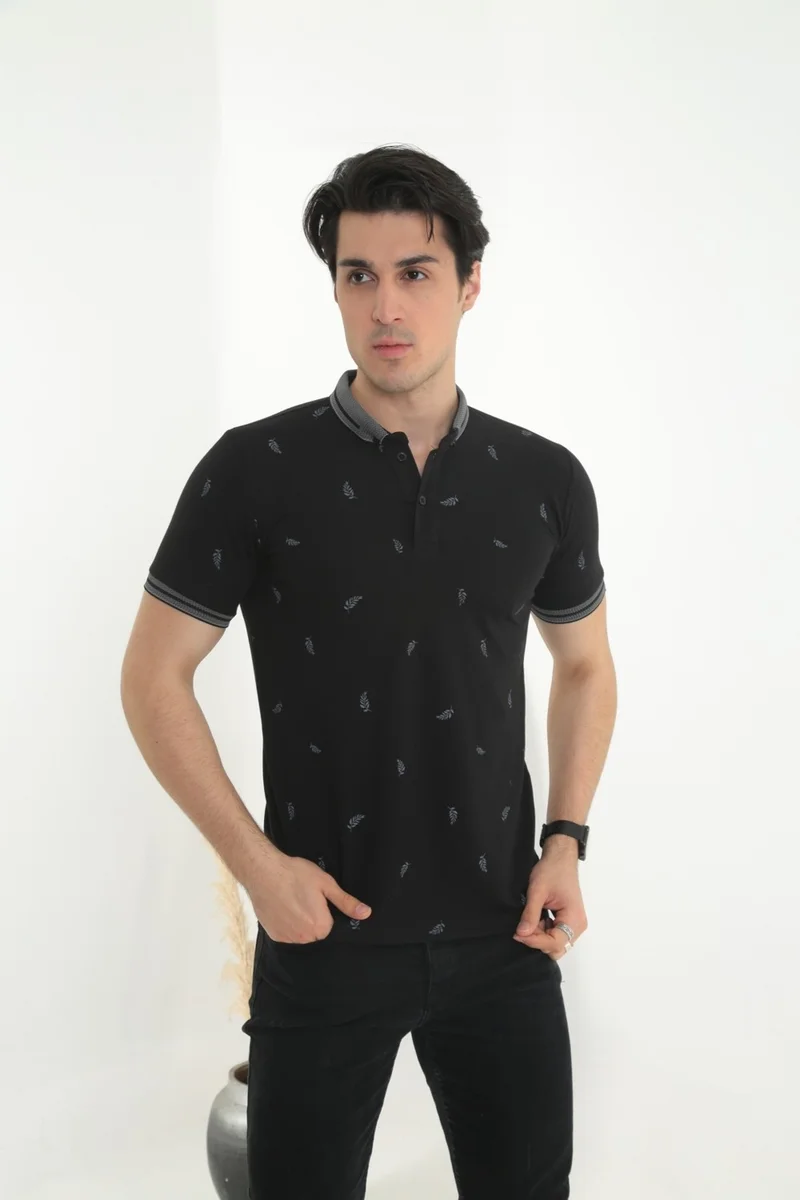 كي ام كي كومبين KMK Combination Men's Slimfit Model Polo Collar T-Shirt