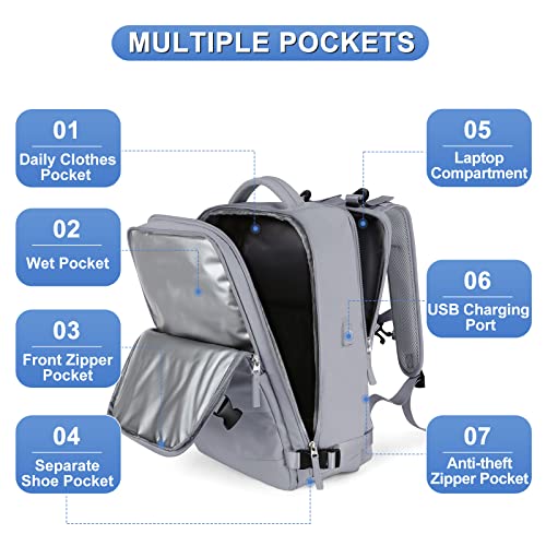 coofay Personal Item Travel Backpack For Women Men Airline Approved Carry On Backpack Flight Approved Waterproof Sports Luggage Backpack Casual Daypack Small Hiking Backpack - Image 4