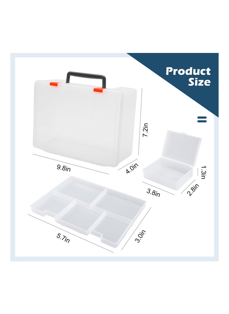 KASTWAVE - Trading Card Storage Box, Playing Card Case Holder Organizer for 800+ Pokemon, MTG, Yugioh, TCG Cards, Clear Plastic Card Case with 11 Individual Starter Deck Box - Image 1