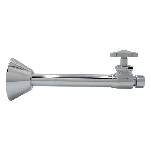 Westbrass D1114-26 D1114 Round Handle Straight Stop 1/2" Copper Sweat x 3/8" OD Comppression Outlet, Polished Chrome - Image 4