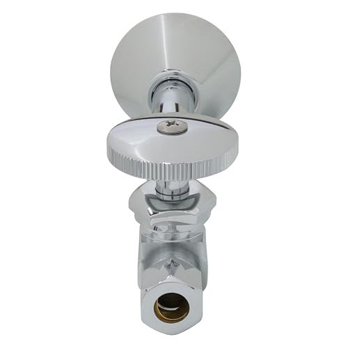 Westbrass D1114-26 D1114 Round Handle Straight Stop 1/2" Copper Sweat x 3/8" OD Comppression Outlet, Polished Chrome - Image 3