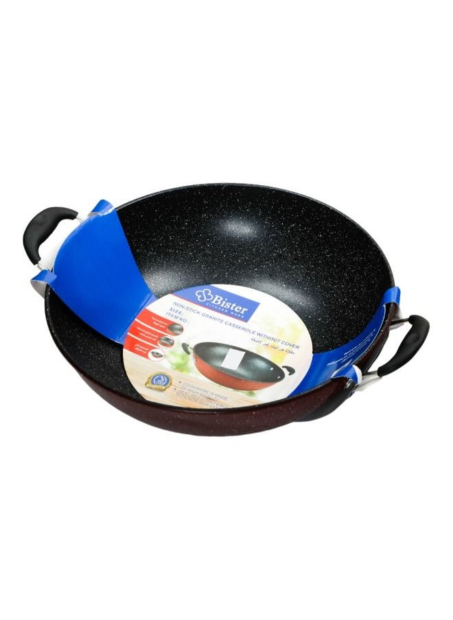 Bister - Non-Stick Granite Wok 2 Side Handle (36Cm) | Insulated Bowl Great Bowl For Holiday & Dinner | Keeps Food Hot & Fresh For Long Hours, Black & Brown Color - Image 1