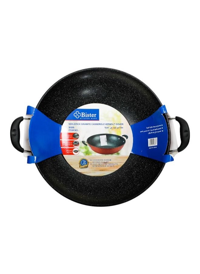 Bister - Non-Stick Granite Wok 2 Side Handle (36Cm) | Insulated Bowl Great Bowl For Holiday & Dinner | Keeps Food Hot & Fresh For Long Hours, Black & Brown Color - Image 1