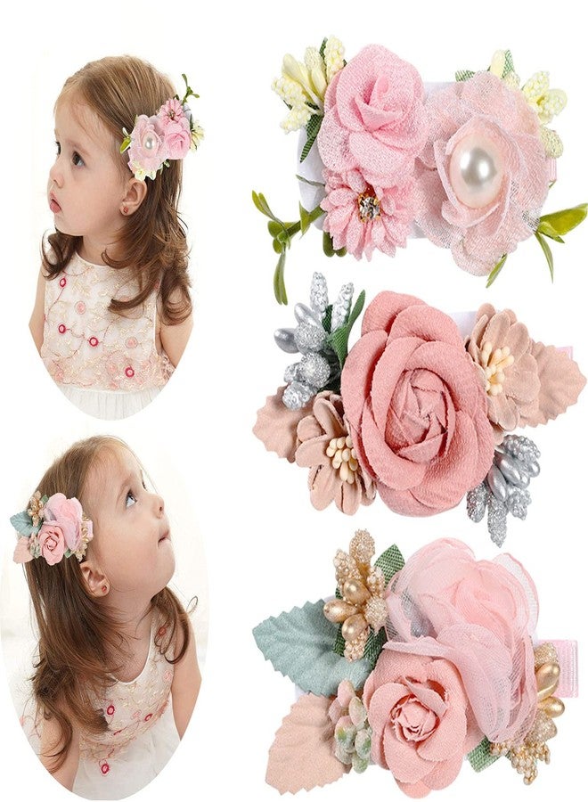 jingewell Girls Flower Hair Bows and Clips Set - 3pcs Accessories for Baby, Toddler, and Teen Girls (Hiar clips set 1) - Image 4