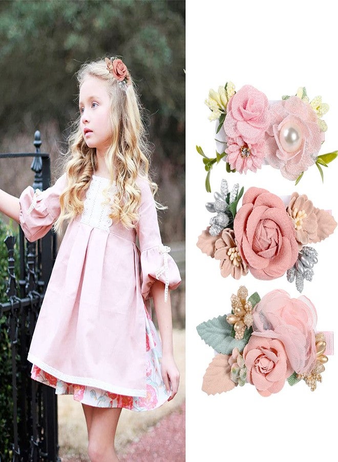 jingewell Girls Flower Hair Bows and Clips Set - 3pcs Accessories for Baby, Toddler, and Teen Girls (Hiar clips set 1) - Image 3