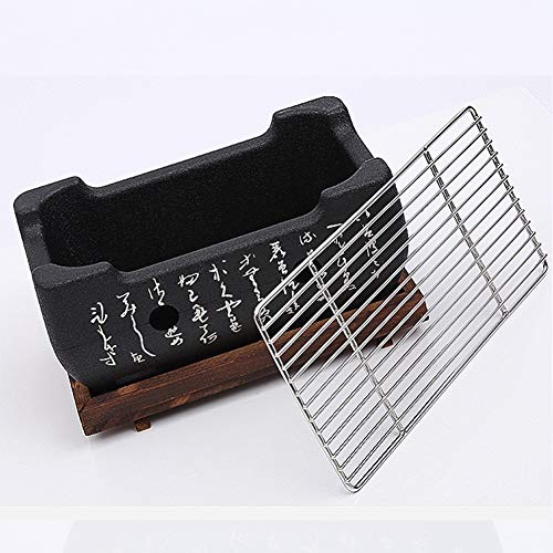 RV77 Japanese Style BBQ Grill, Mini Portable Barbecue Stove Japanese Food Charcoal Stove with Wire Mesh Grill and Base, for Yakiniku, Robata, Yakitori, Takoyaki and BBQ - Image 4