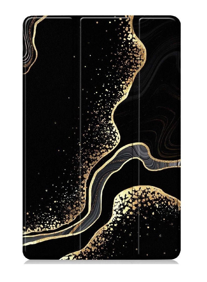 Beauenty Applicable ipad10 protective case three fold leather black gold