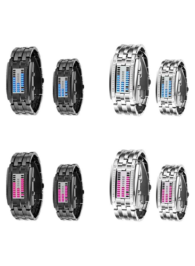 بيوينتي ساعة رقمية عرض LCD مقاومة للماء من الفولاذ المقاوم للصدأ J3564-7-KM - Image 3