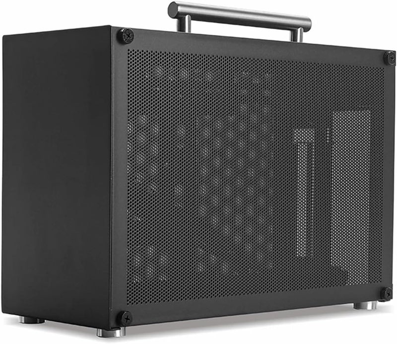 متوافق مع صندوق الكمبيوتر Mini ITX Black 9L Compact، يحتوي على لوح شفاف، يدعم مصدر طاقة SFX وبطاقة رسومات بطول 300 مم (T60 White 3.0Cable) - Image 2