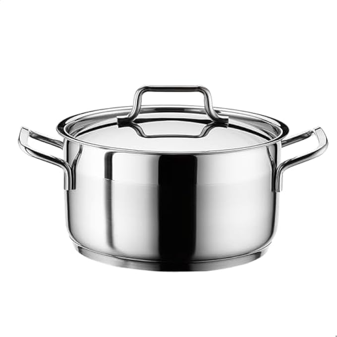 قدر طهي أنيت 1810 من الفولاذ المقاوم للصدأ متوافق مع جميع المواقد 22 سم 45 لتر