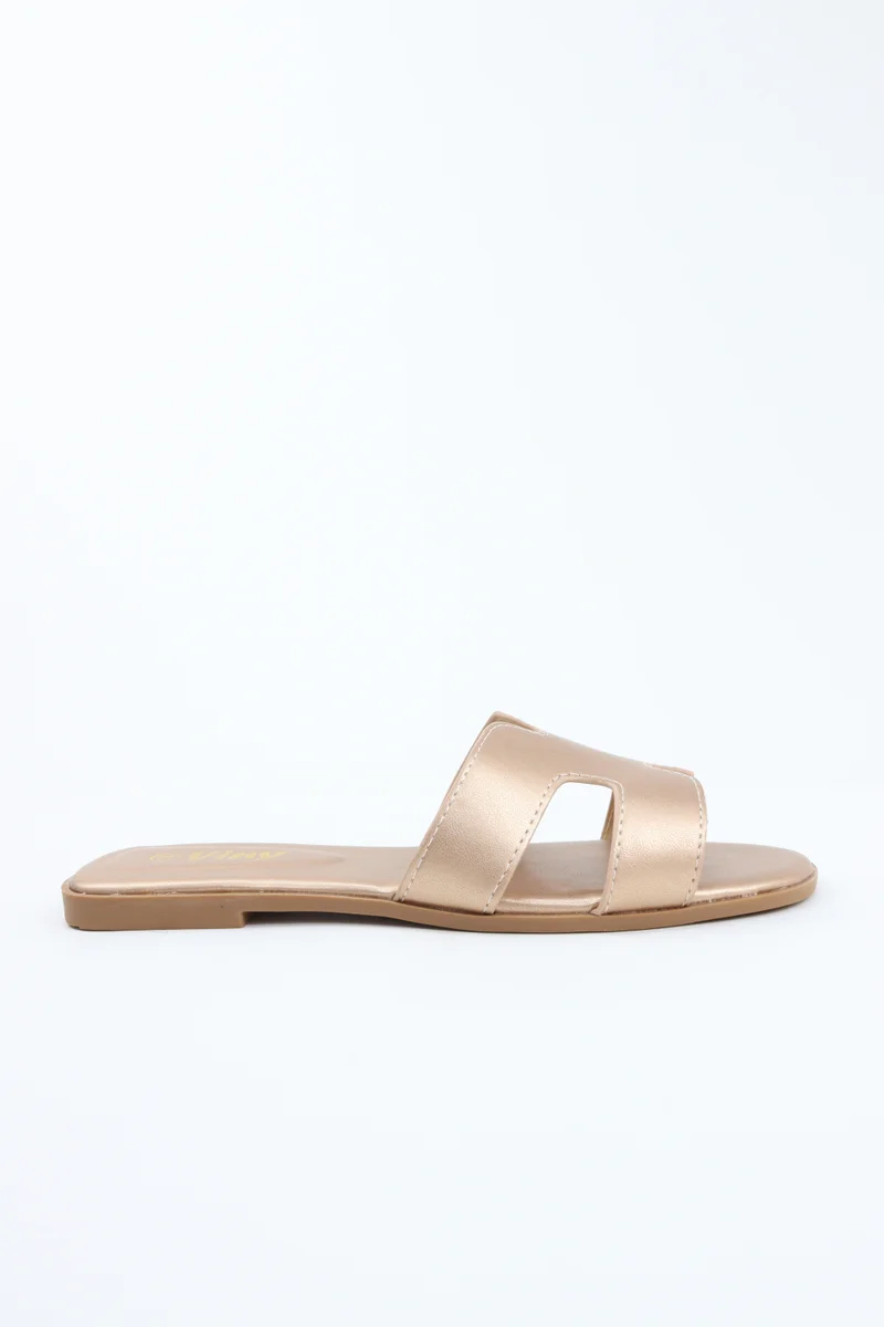 Viny VINY Women's Flat Slide Sandals – Elegant Open Toe Slip-On Slippers, Casual Comfort Summer Sandals, Lightweight Everyday Fashion Slides for Ladies (Black, White, Beige, Pink, Brown, Burgundy, Silver, Blue)