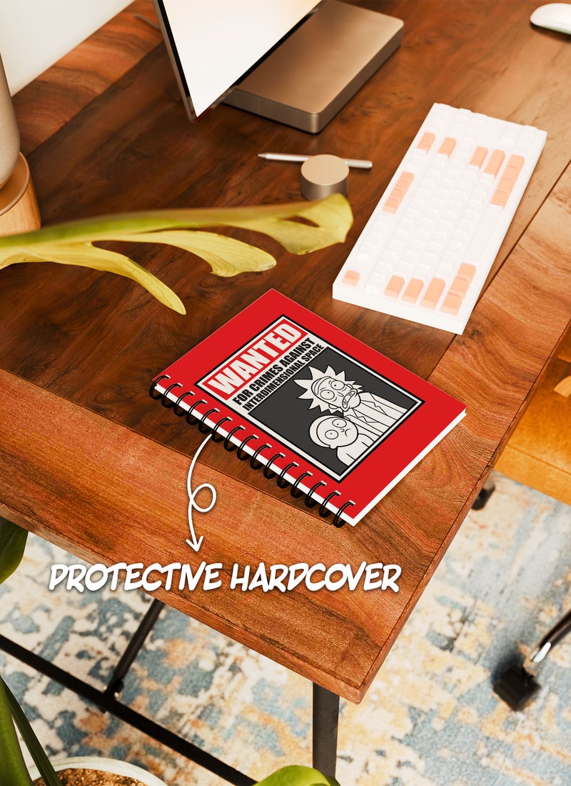 LOUD UNIVERSE Wirebound Spiral Notebook Wanted Poster For Crimes Rick And Morty Lined Writing Journal - Image 4