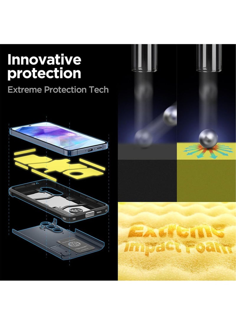 Spigen Tough Armor for Samsung Galaxy A55 Case Cover with Extreme Impact Foam - Metal Slate  - Image 3