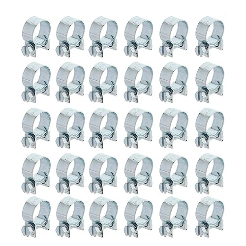 TINVHY 30 Pack 38in Fuel lnjection Hose Clamps Clip Tube Clamp Assortment Kit for Plumbing Automotive and Mechanica Applications - Image 1
