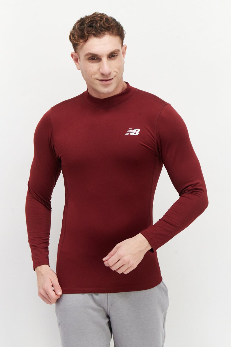 New Balance Men Sportswear Fit Long Sleeves Training Sweatshirt, Maroon - Image 1