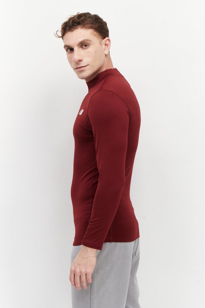 New Balance Men Sportswear Fit Long Sleeves Training Sweatshirt, Maroon - Image 3