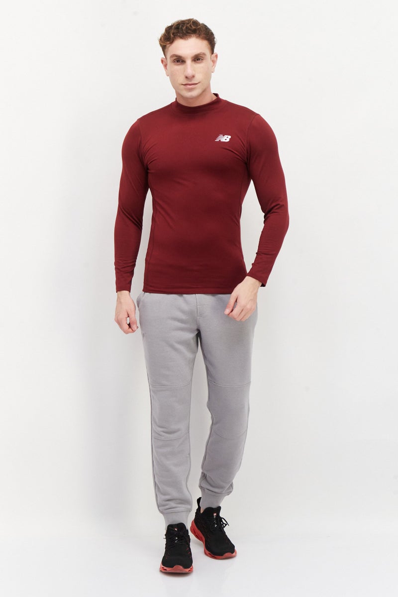 New Balance Men Sportswear Fit Long Sleeves Training Sweatshirt, Maroon - Image 2