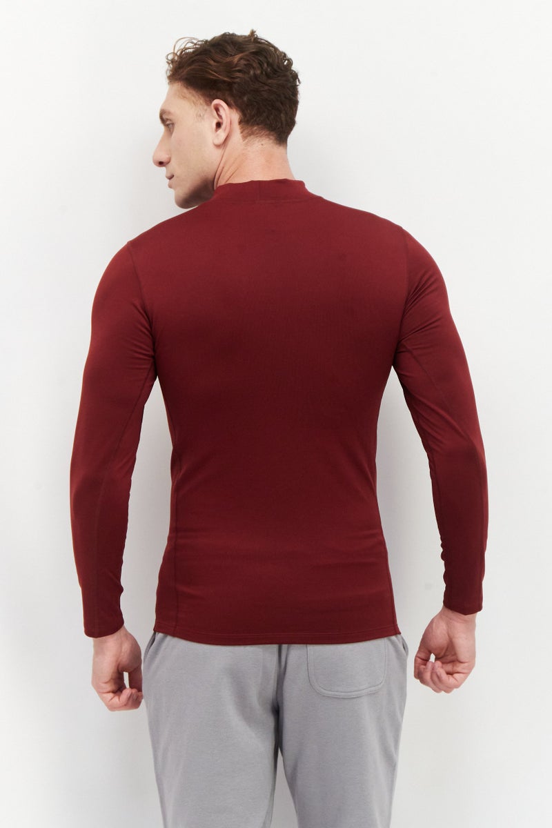 New Balance Men Sportswear Fit Long Sleeves Training Sweatshirt, Maroon - Image 4