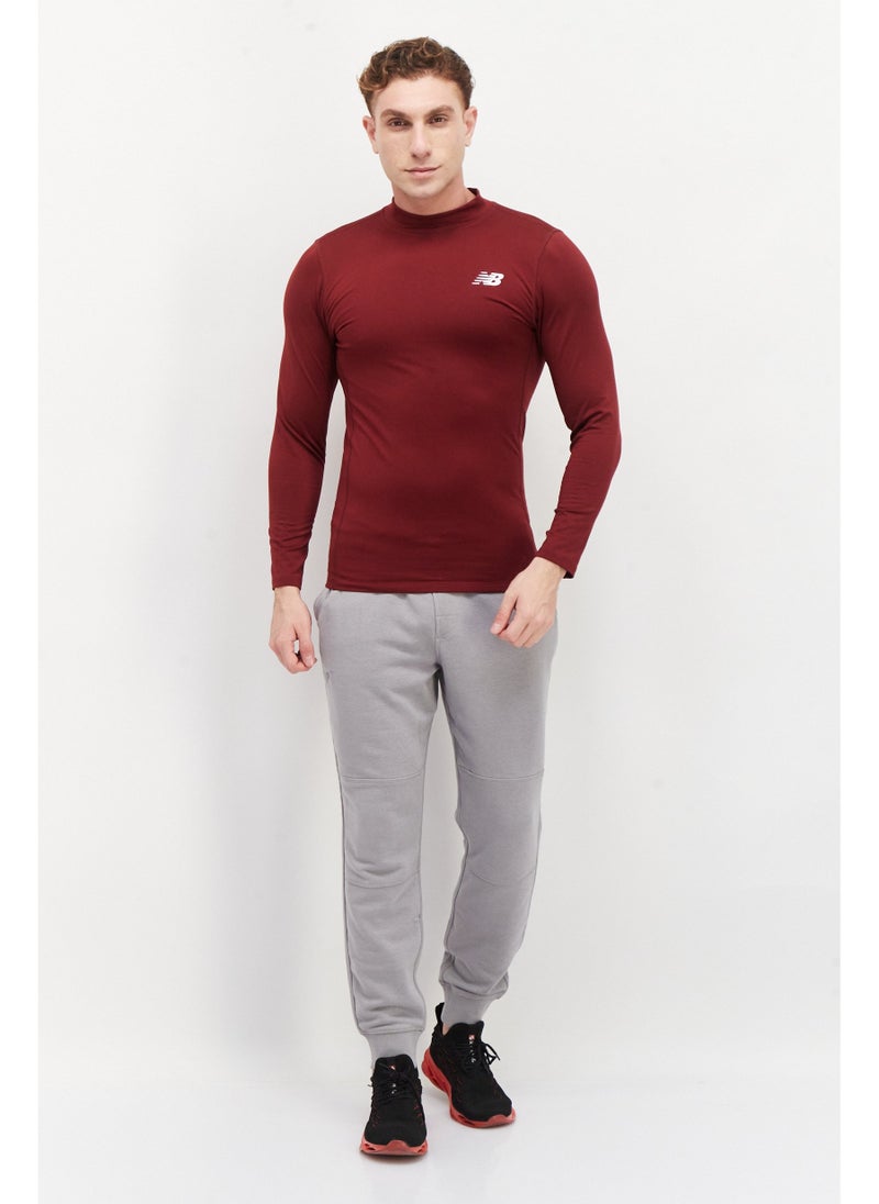 New Balance Men Sportswear Fit Long Sleeves Training Sweatshirt, Maroon - Image 5