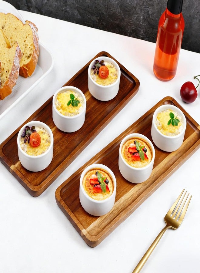 Enjamyo 6 Pcs 1.7 oz Mini Porcelain Ramekins, Small Porcelain Souffle Dish Cups, White Custard Cups, Small Dessert Cups for Dipping Sauce Salsa Jams Dessert (50ml, White) - Image 5