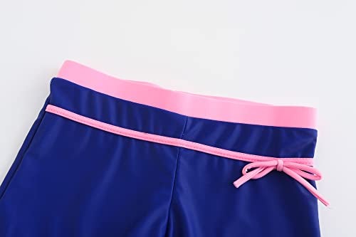 Akokvlar Girls Two Piece Bathing Suit Swimsuit Tankini Swimwear with Boyshort (5-6 Years, Navy Blue Purple Mermaid) - Image 5