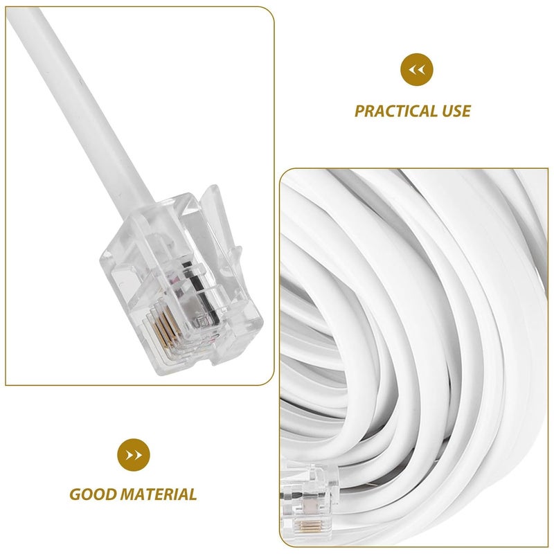 Landline Telephone Extension Cord 25ft with Rj11 Rj14 6p4c Connector Phone Cable Wire for Home and Office Desk Phones - Image 3
