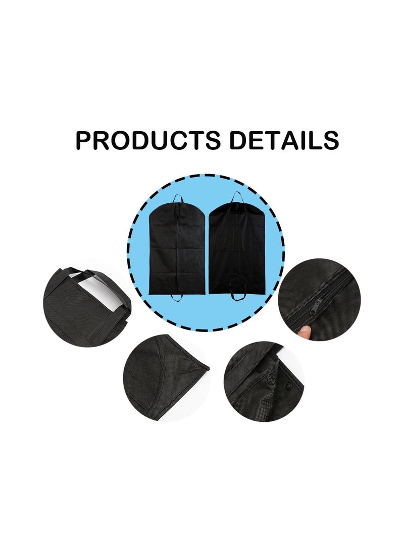 SYOSI Premium Black Garment Bags for Men, 2 Pack Dustproof and Moisture-Resistant Suit Covers for Travel and Storage, Reusable Breathable with Durable Zipper, Perfect for Suits and Coats Protection - Image 5