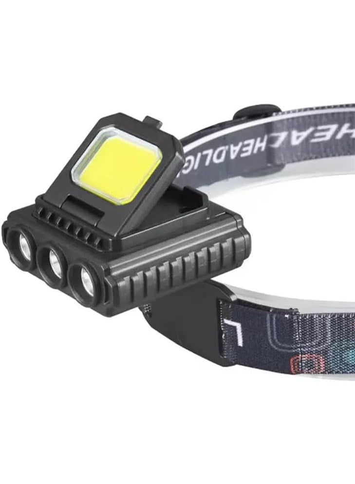 مصباح راس LED قابل لاعادة الشحن بشعاع عريض  معدات ملحقات التخييم، مصباح راس للمشي لمسافات طويلة والجري والاصلاح وصيد الاسماك وركوب الدراجات والقراءة - Image 1