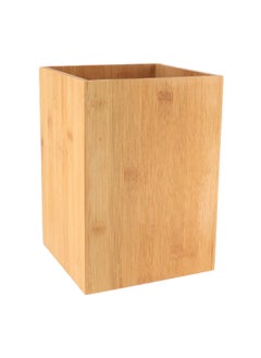 Bamboo Square Bathroom Waste Basket Beige 7.5 L 6512195