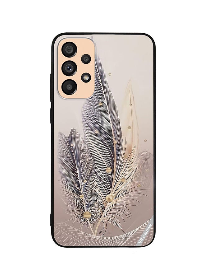 VR CREATIVE Protective Case Cover For Samsung Galaxy A33 5G Feather Leaf Art Design Multicolour - Image 1