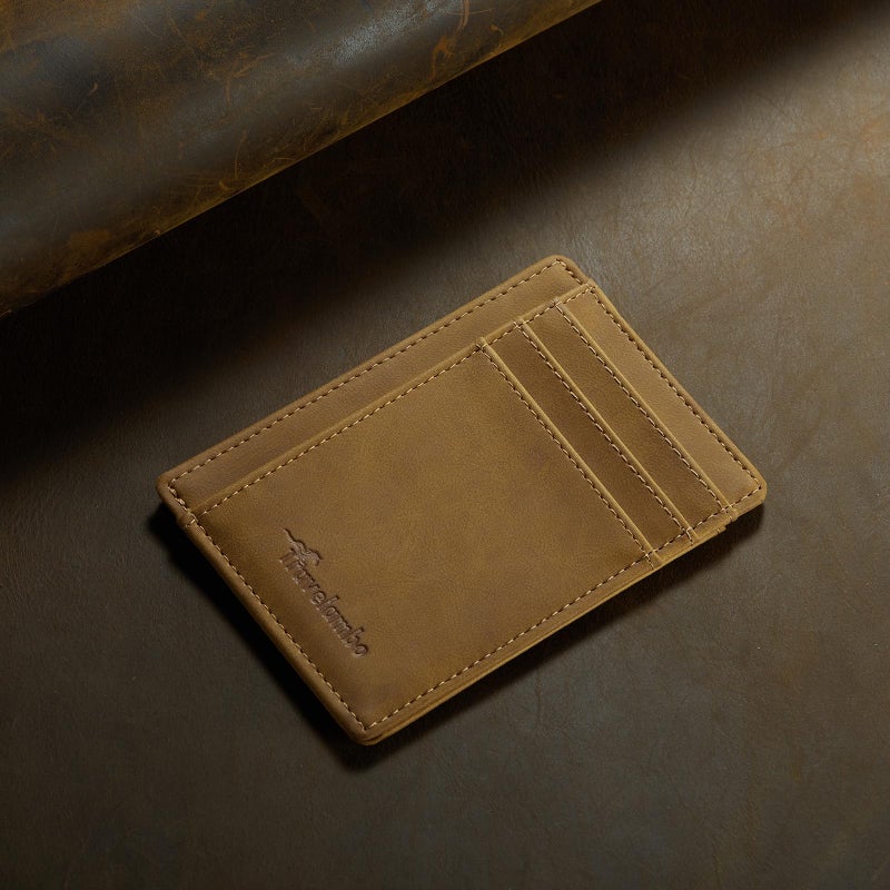Travelambo Slim Wallet Front Pocket Minimalist Leather RFID Blocking Medium Size - Image 5