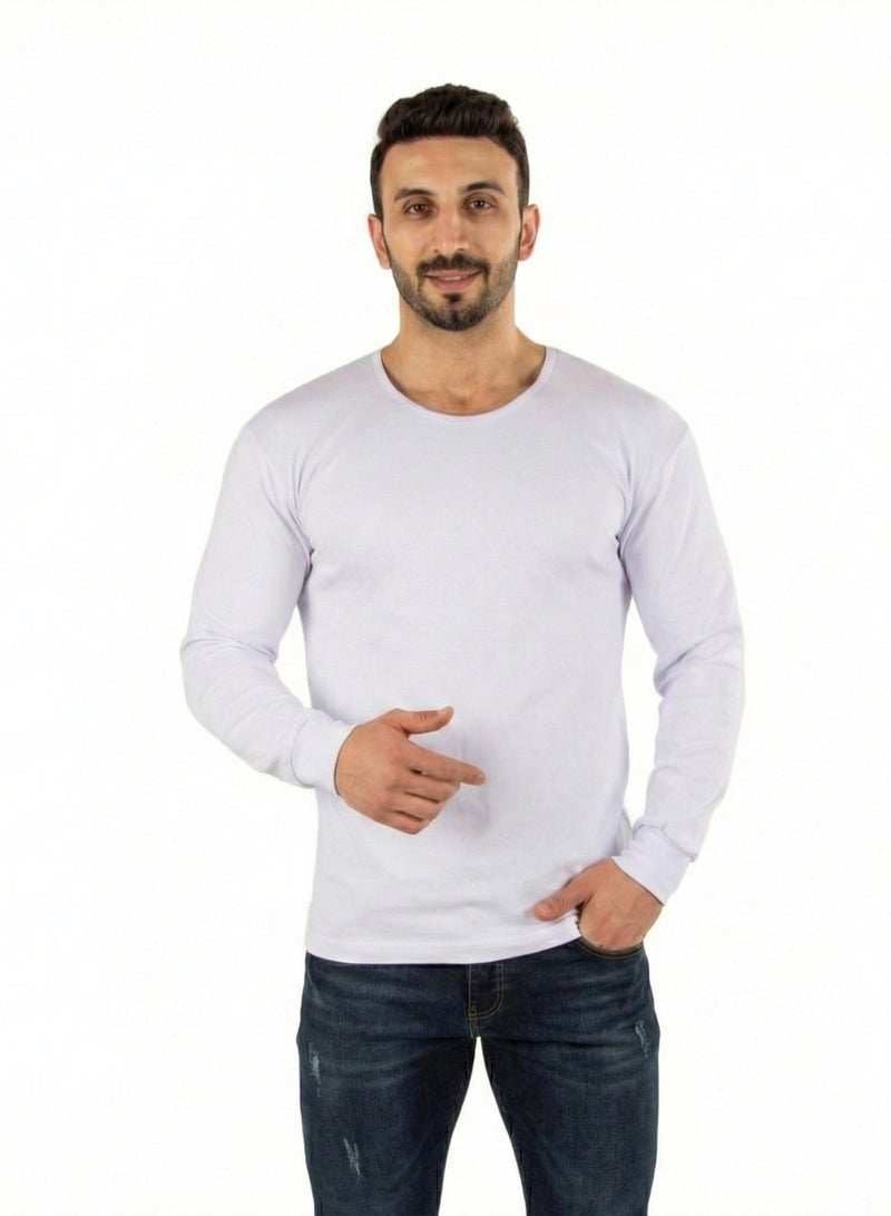 Cottonil Men's 100% Cotton Interlock Long sleeve Undershirt - Image 2