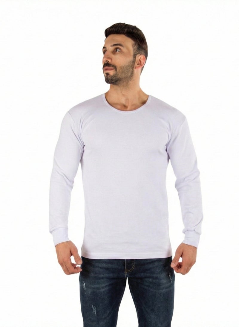 Cottonil Men's 100% Cotton Interlock Long sleeve Undershirt - Image 1