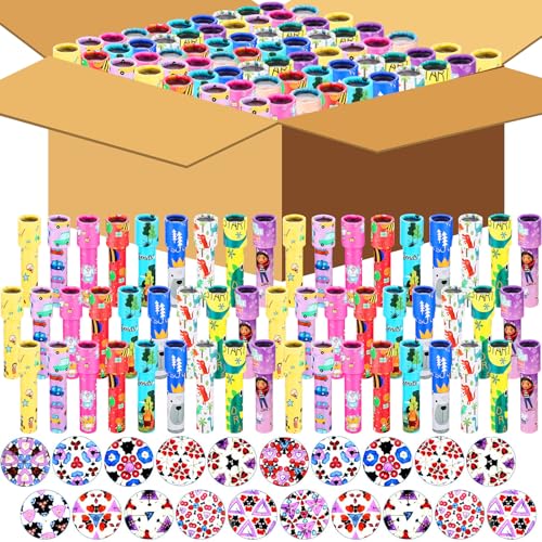 Jerify 100 Pcs Classic Kaleidoscopes Bulk Kids Birthday Party Favor Educational Kaleidoscope Toy Return Gift Retro Goody Bag Fillers for School Classroom Carnival Prizes Random Pattern - Image 1