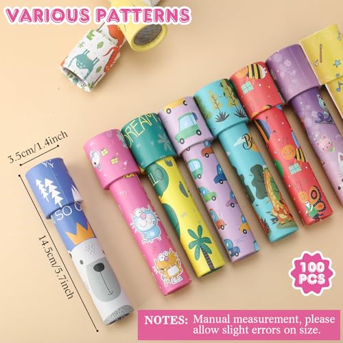 Jerify 100 Pcs Classic Kaleidoscopes Bulk Kids Birthday Party Favor Educational Kaleidoscope Toy Return Gift Retro Goody Bag Fillers for School Classroom Carnival Prizes Random Pattern - Image 5