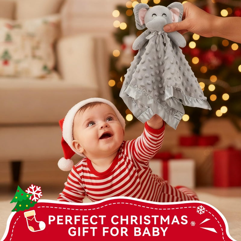 Pro Goleem Elephant Security Blanket, Soft Lovey Unisex Lovie Baby Gifts for Boys and Girls Snuggle Toy Stuffed Animal Newborn Essentials and Items Grey 16 Inch - Image 3