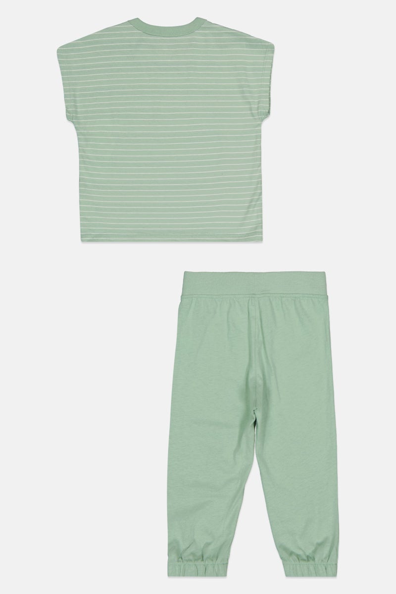 GAP Toddlers Girl 2Pcs Top And Jogger Pant Set, Multicolor  - Image 2
