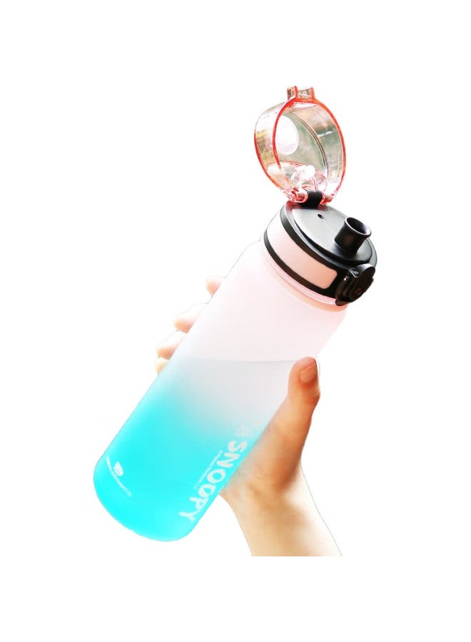 Snoopy Sports Water Bottle For Women, Summer Large Capacity Stylish Outdoor Fitness Portable Direct Drinking Children'S Plastic Cup 500Ml Pink - Image 1